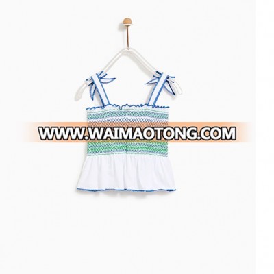 High Quality Baby Dress Patterns 100% Cotton Suspender Skirt&Top For Girls